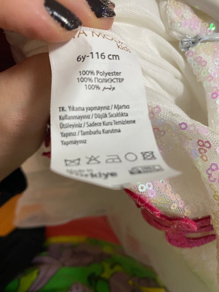 Kız Çocuk Beyaz Payetli Barbie Elbise - Görsel 3