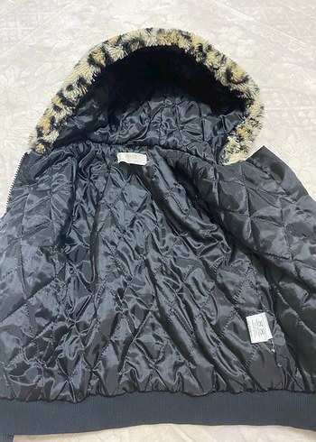 Leopar Desenli Kapüşonlu çocuk Suni Kürk - Görsel 2