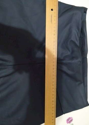 Siyah Kadın Midi Tayt Elastik Kumaş - Görsel 4