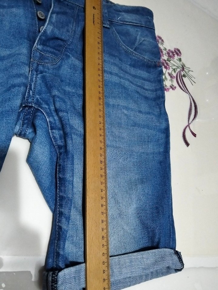 Düğmeli Kadın Kot Şort - Görsel 3