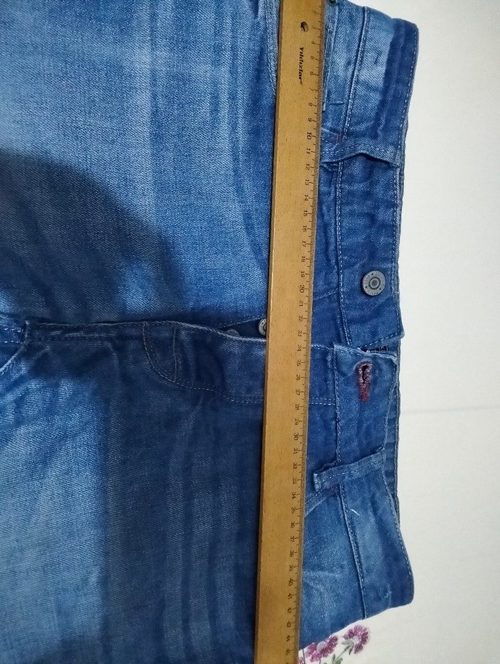 Düğmeli Kadın Kot Şort - Görsel 4