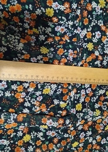 Çiçek Desenli Volanlı Midi Etek - Görsel 4