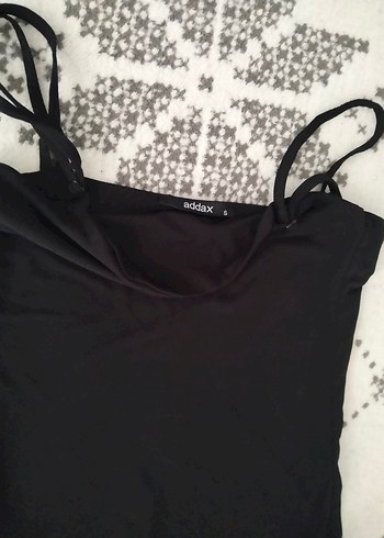 Addax marka siyah İnce Askılı Göğüs Açılabilir Bodysuit - Görsel 2