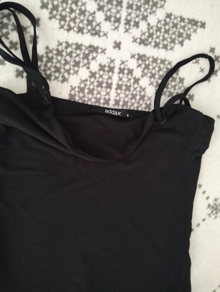 Addax marka siyah İnce Askılı Göğüs Açılabilir Bodysuit - Görsel 2