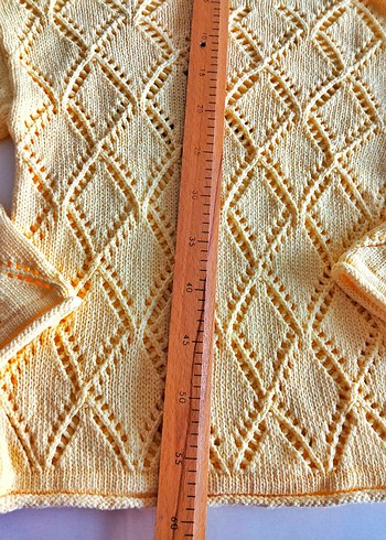 Sarı Bohem Kadın Triko Kazak - Görsel 3