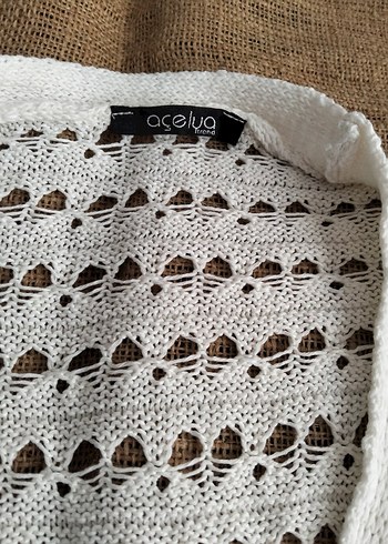 pamuklu mini boy uzun kollu hırka - Görsel 2