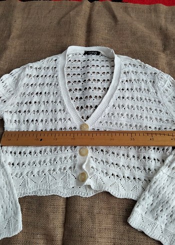 pamuklu mini boy uzun kollu hırka - Görsel 5