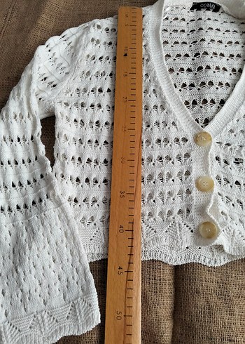 pamuklu mini boy uzun kollu hırka - Görsel 3