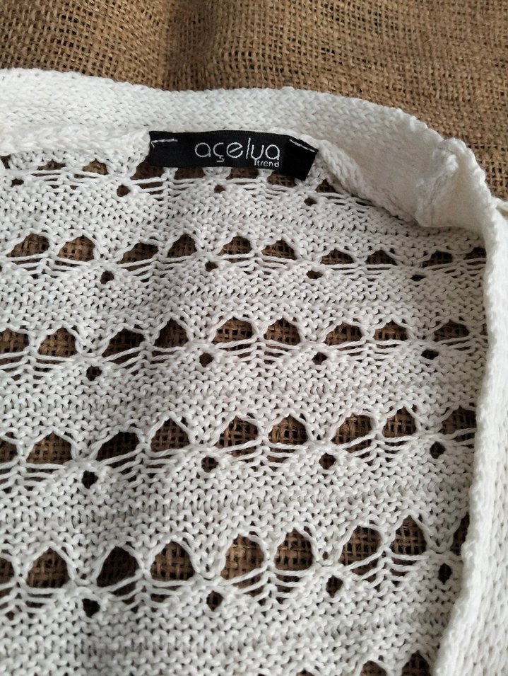 pamuklu mini boy uzun kollu hırka - Görsel 2