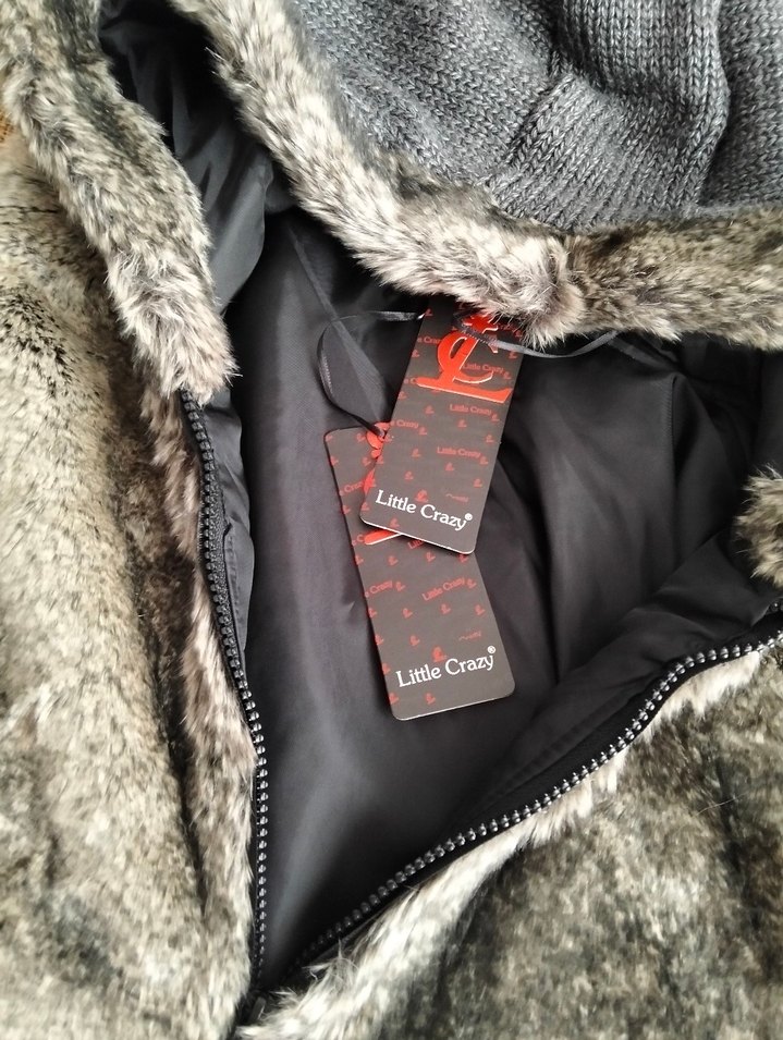 Kapüşonlu Gri Kadın Kürklü Yelek - Görsel 2