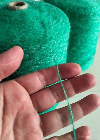 Bohem Tarzı Yeşil örgü ipi - Görsel 3