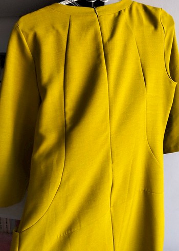 önden fermuar detaylı midi elbise - Görsel 6