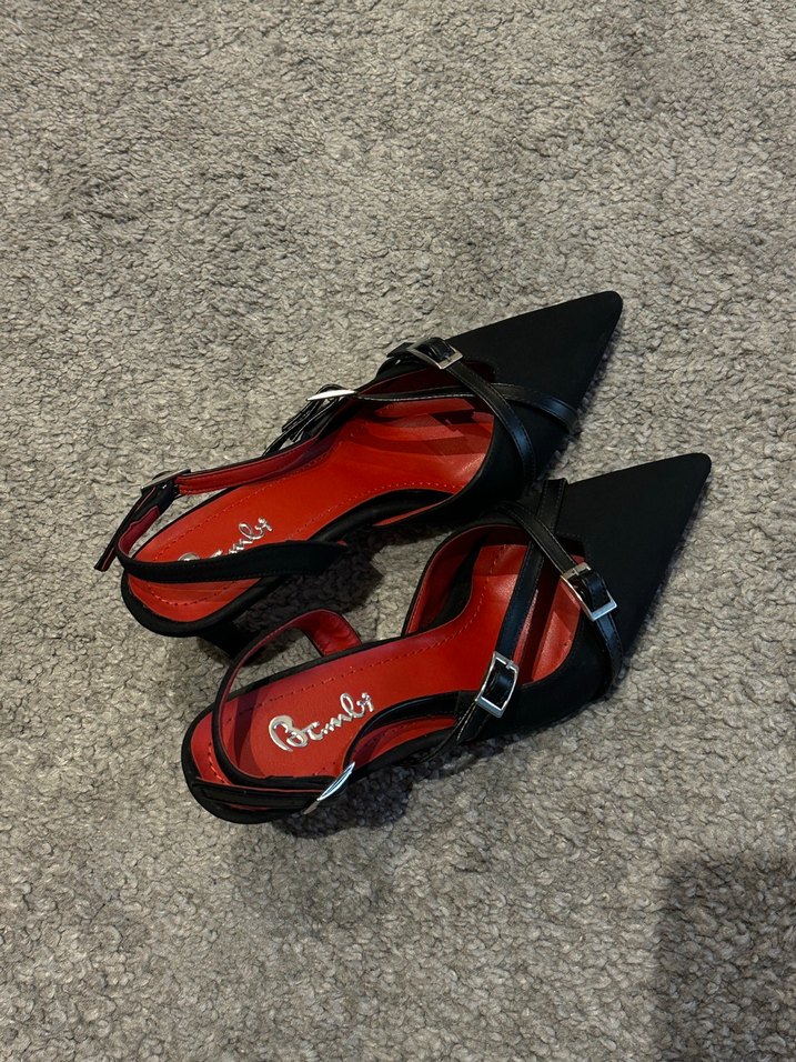 Tokalı Siyah Stiletto Topuklu Kadın Ayakkabı - Görsel 4