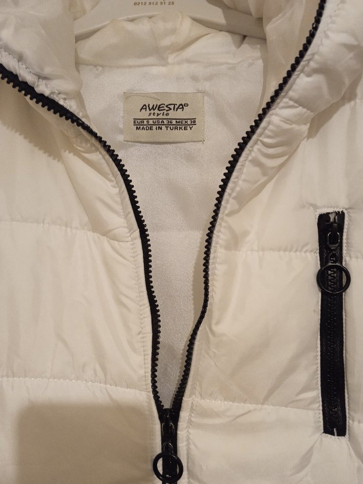 Beyaz Fermuarlı Kolsuz Mini Yelek - Görsel 2