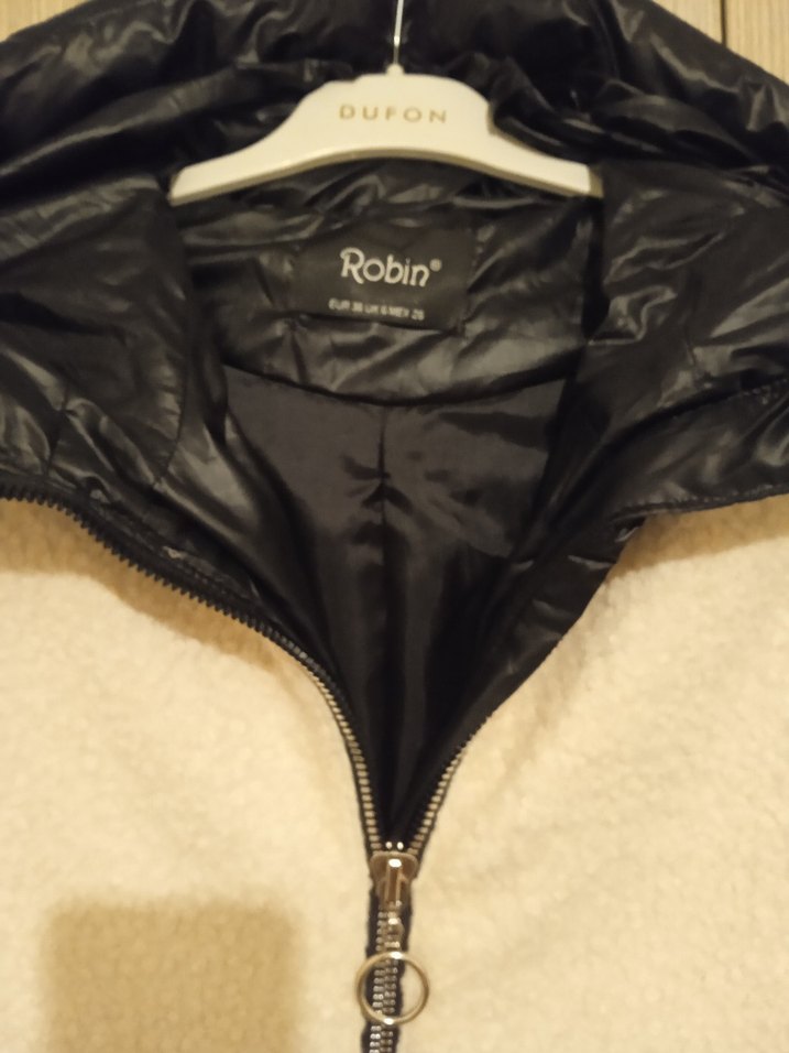 siyah krem Suni Kürk Detaylı  Kadın Kışlık Mont - Görsel 4