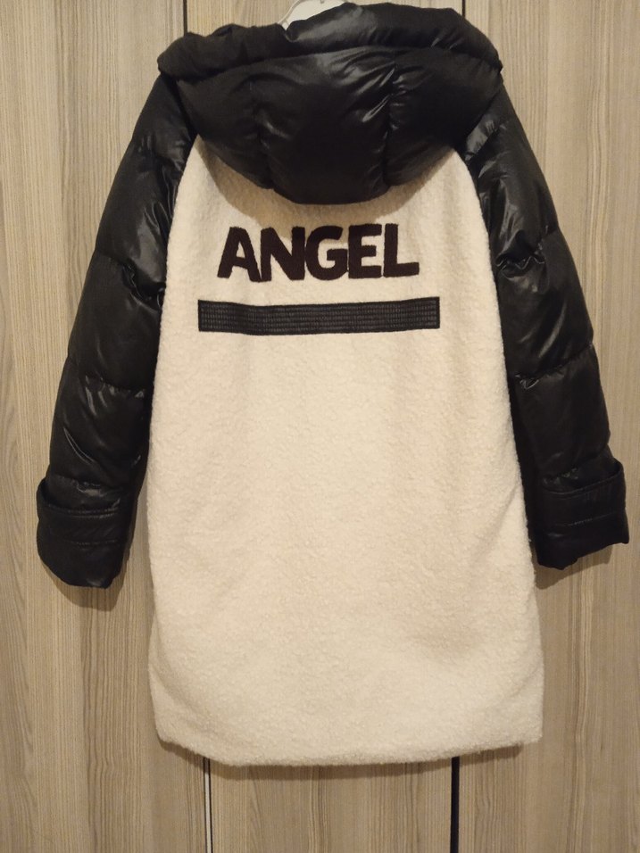 siyah krem Suni Kürk Detaylı  Kadın Kışlık Mont - Görsel 3