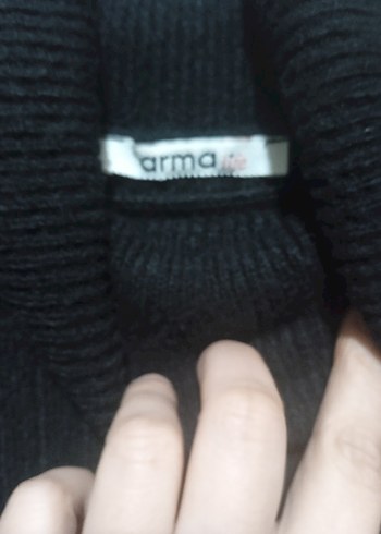 Uzun Kollu Boğazlı Triko Elbise - Görsel 2