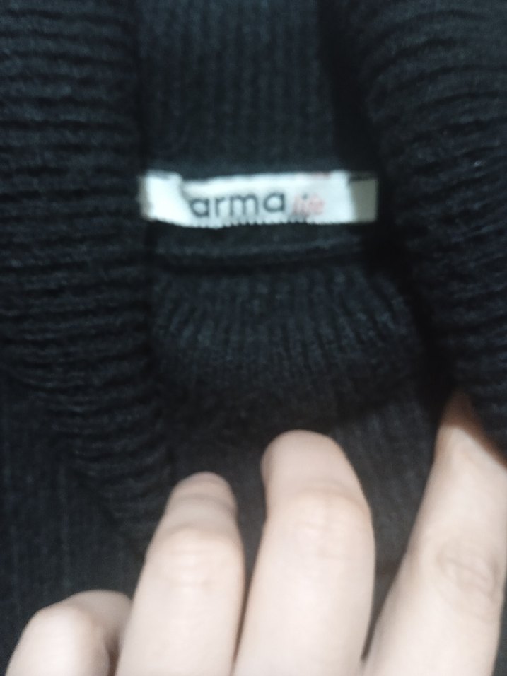 Uzun Kollu Boğazlı Triko Elbise - Görsel 2