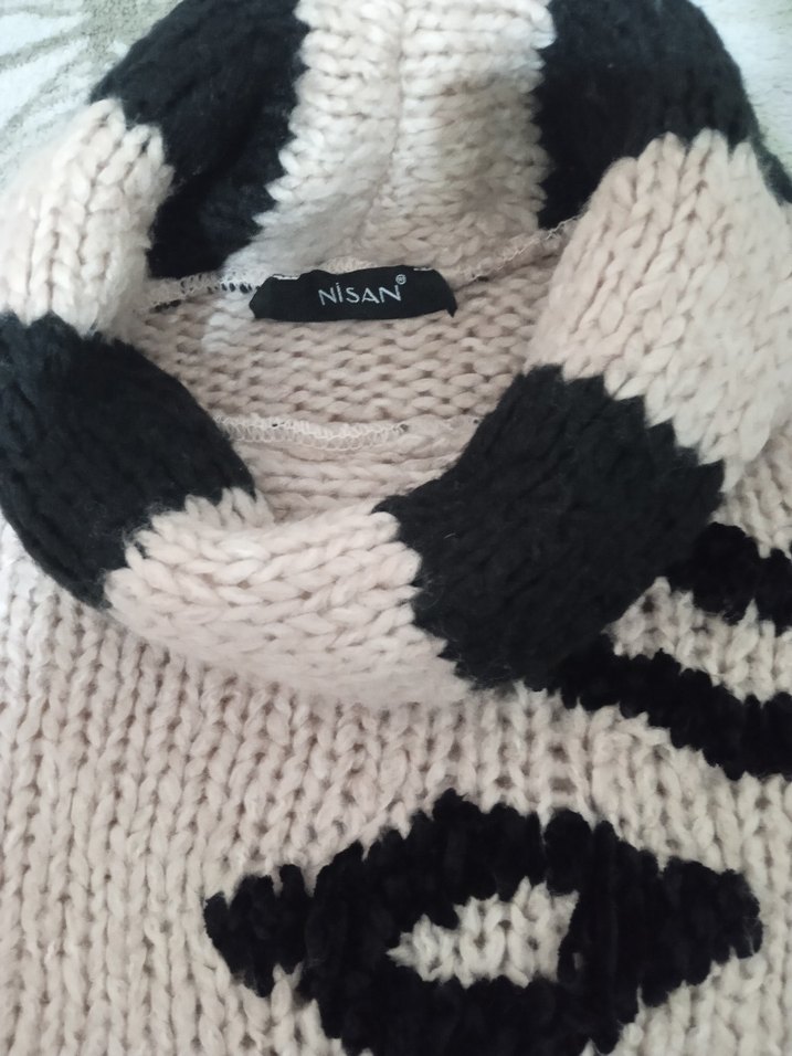 Desenli Boğazlı Kazak - Görsel 2