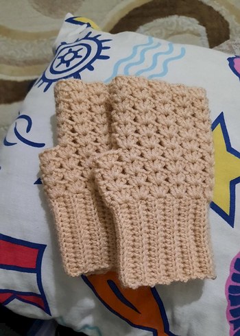 Örgü Kadın Eldiven Yeşil Bohem - Görsel 3