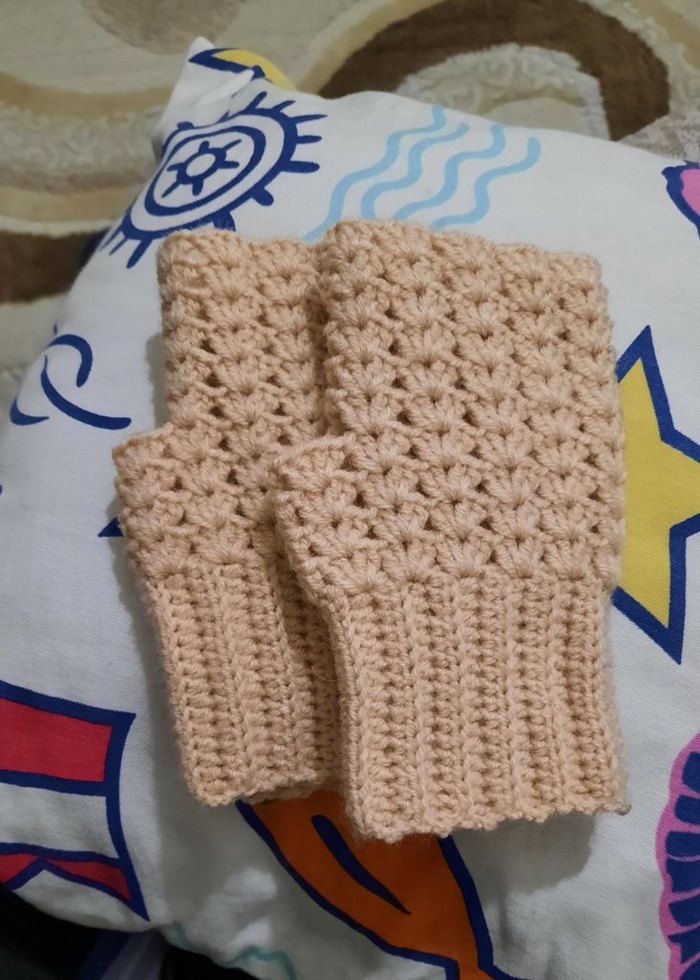 Örgü Kadın Eldiven Yeşil Bohem - Görsel 3