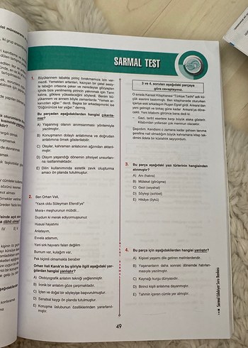 Beden Edebiyat Soru Bankası AYT Bilgi Sarmal