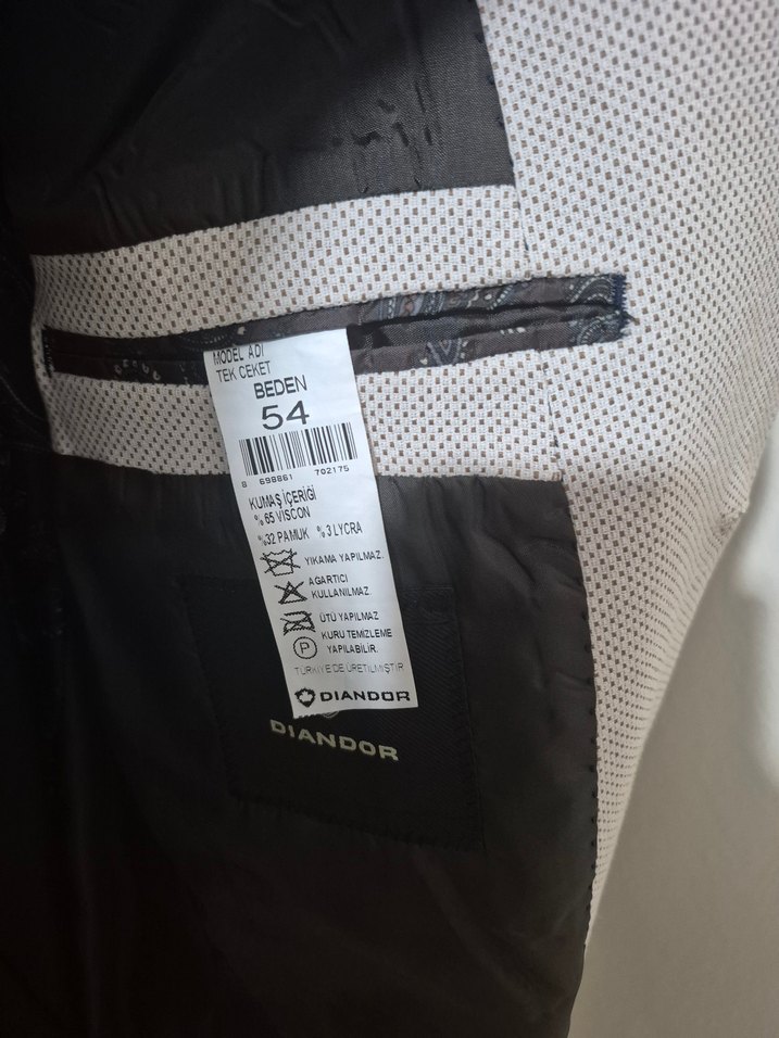 Düğmeli  Erkek Takım Elbise Ceket - Görsel 2