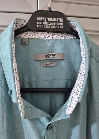 Düğmeli Mavi Erkek Gömlek - Görsel 2