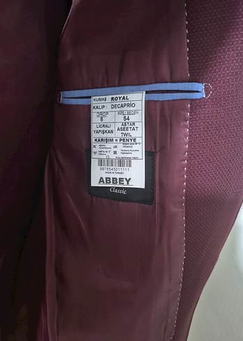 Bordo Erkek Ofis Ceketi, Düğmeli, Modern Klasik - Görsel 2