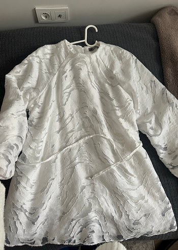 Beyaz Parlak Bohem Kadın Elbise - Görsel 2