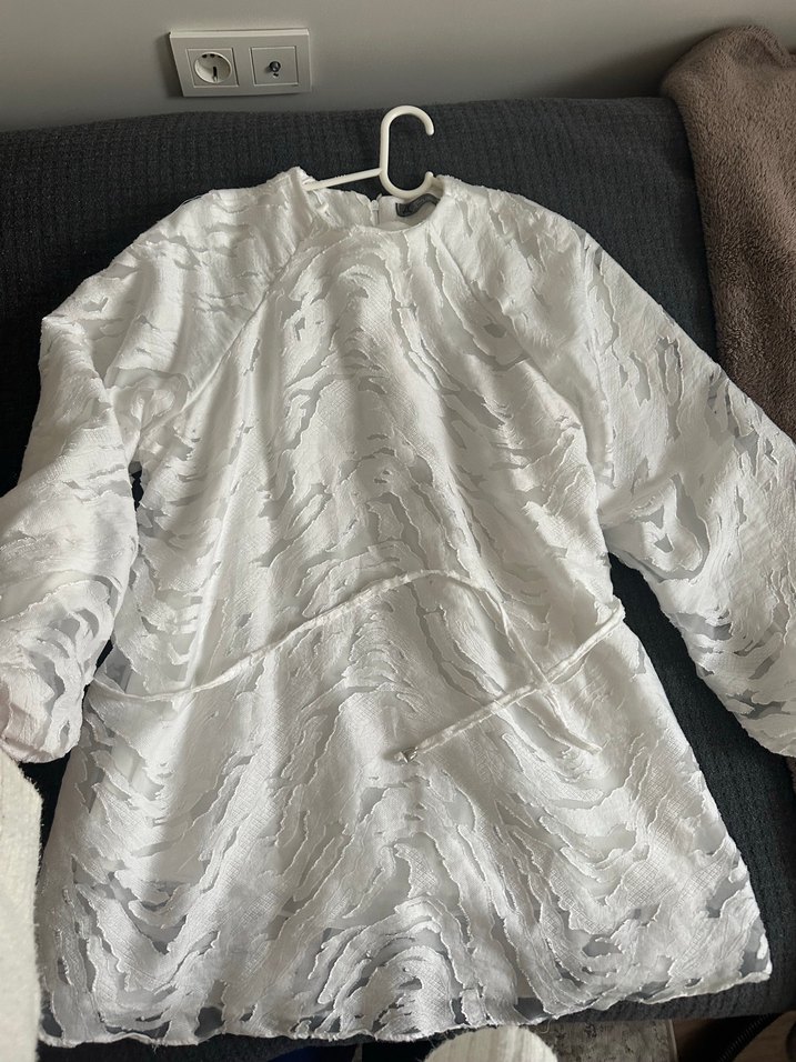 Beyaz Parlak Bohem Kadın Elbise - Görsel 2