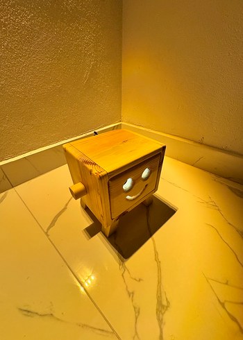 Ahşap  robot kumbara - Görsel 5