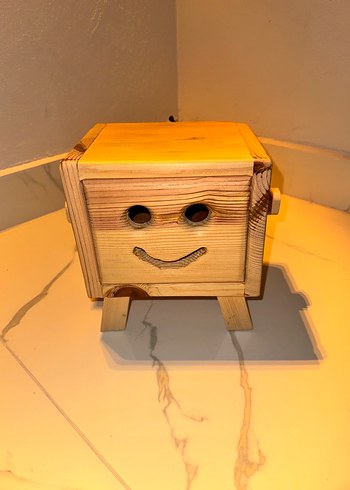 Ahşap  robot kumbara - Görsel 6
