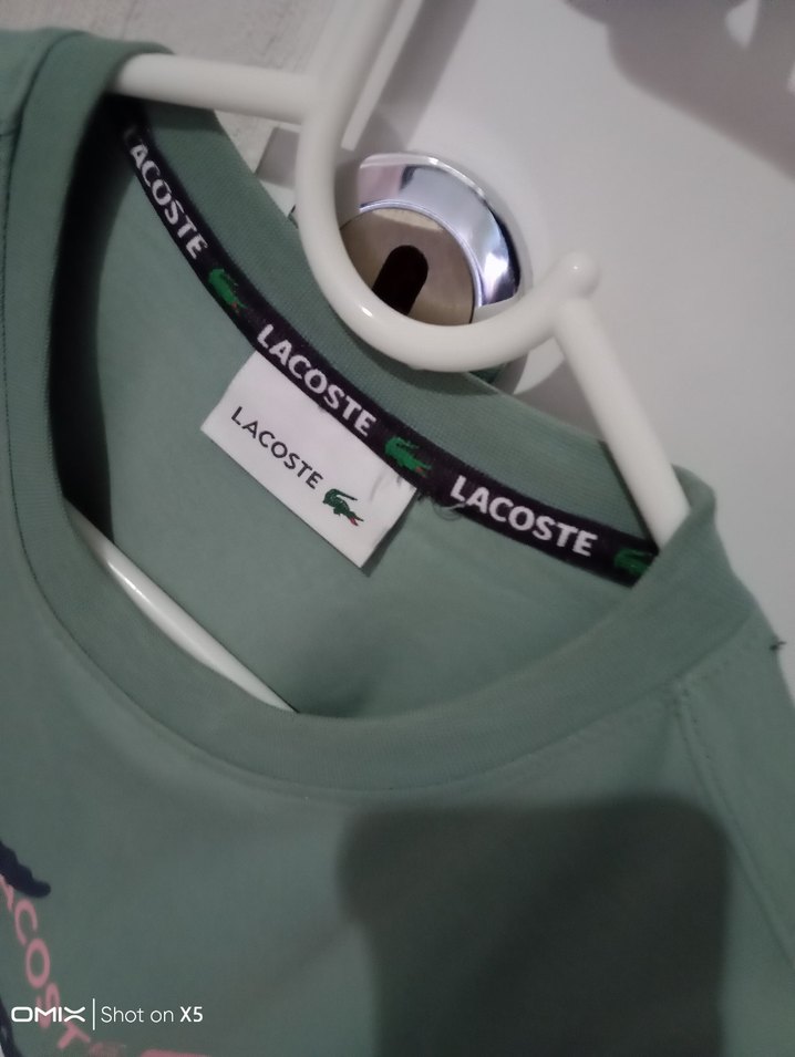 Lacoste Yeşil Baskılı Oversize Tişört - Görsel 4