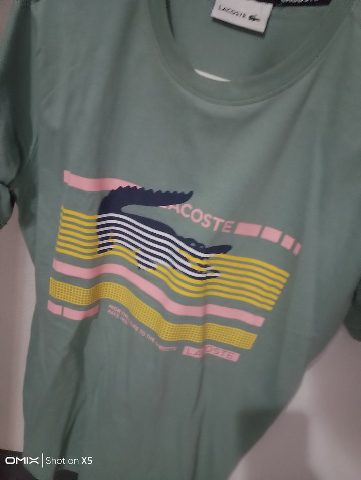 Lacoste Yeşil Baskılı Oversize Tişört - Görsel 3