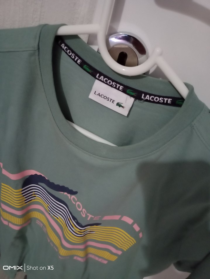 Lacoste Yeşil Baskılı Oversize Tişört - Görsel 2