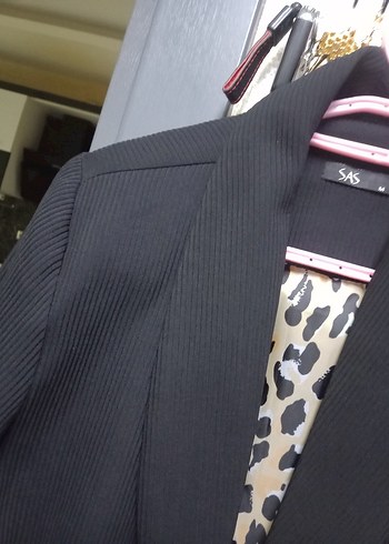 Gri Yılan Desenli Kadın Blazer Ceket - Görsel 3