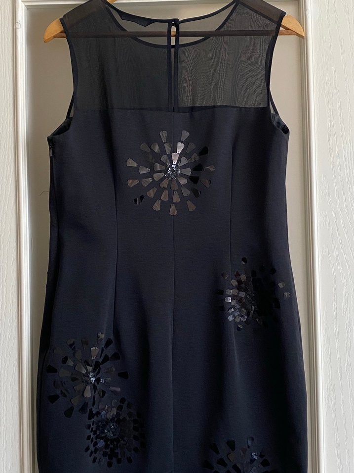 İşlemeli Siyah Midi Marks and Spenser elbise - Görsel 2