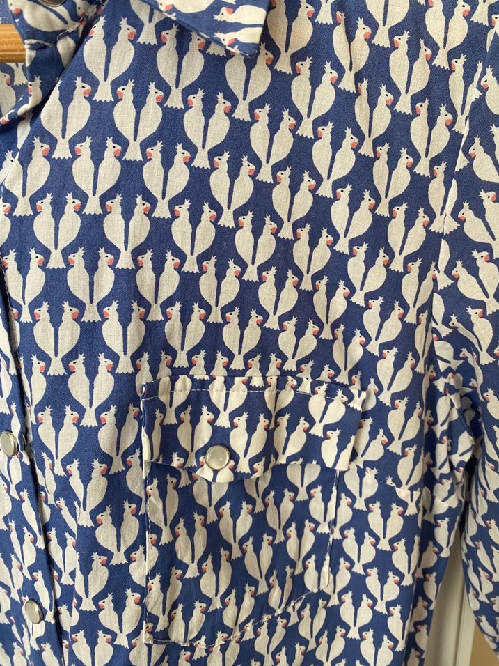 Mavi Baskılı Bohem Kadın Gömlek - Görsel 3