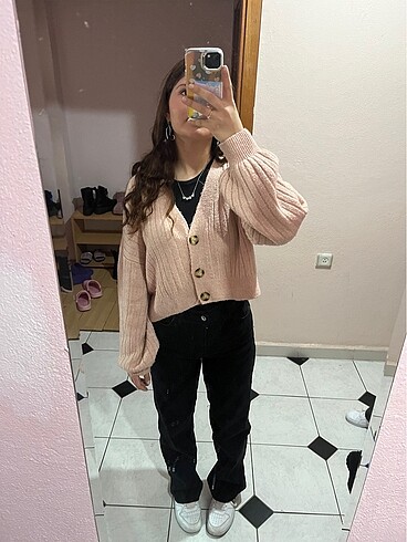 Defacto Pembe hırka
