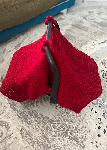 El örgüsü Kırmızı Renkli Bebek Sling - Görsel 3