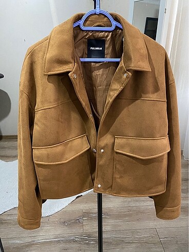 m Beden camel Renk Pull and bear süet ceket