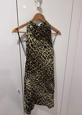 Zara Leopar Desenli Mini Elbise - Görsel 7