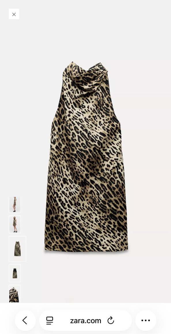 Zara Leopar Desenli Mini Elbise - Görsel 4