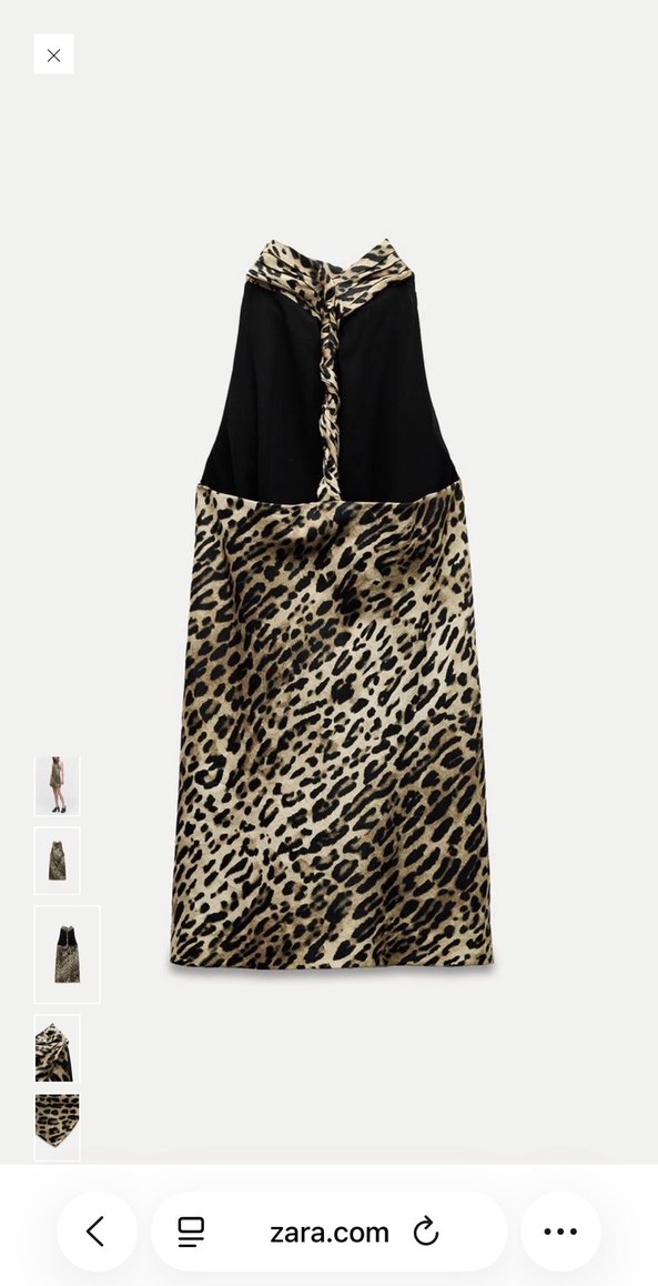 Zara Leopar Desenli Mini Elbise - Görsel 5