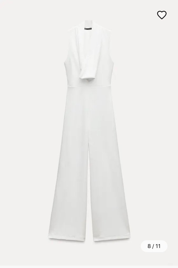 Zara Kadın Beyaz Kolsuz Uzun Tulum - Görsel 3