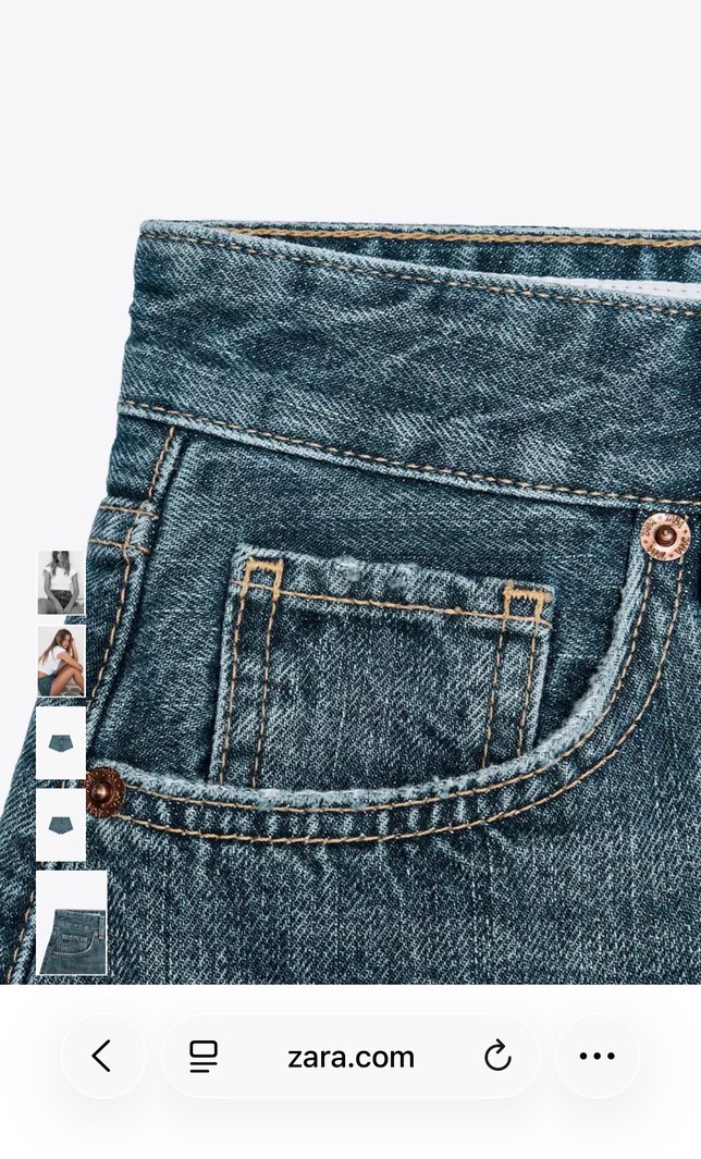 Zara Kadın Mavi Mini Denim Şort - Görsel 3