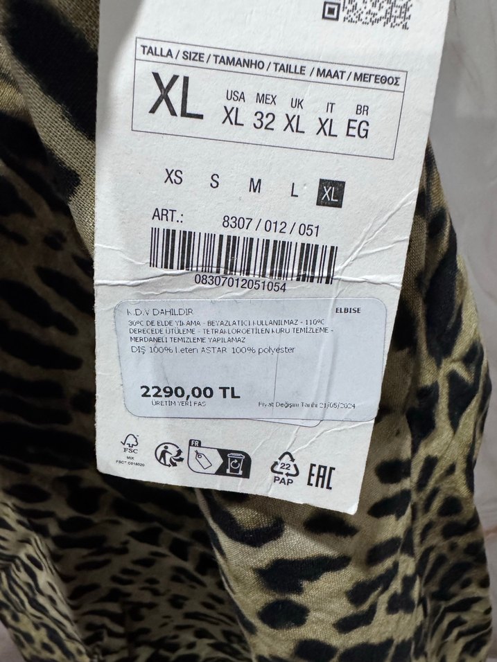 Zara  Desenli Midi Elbise - Görsel 5