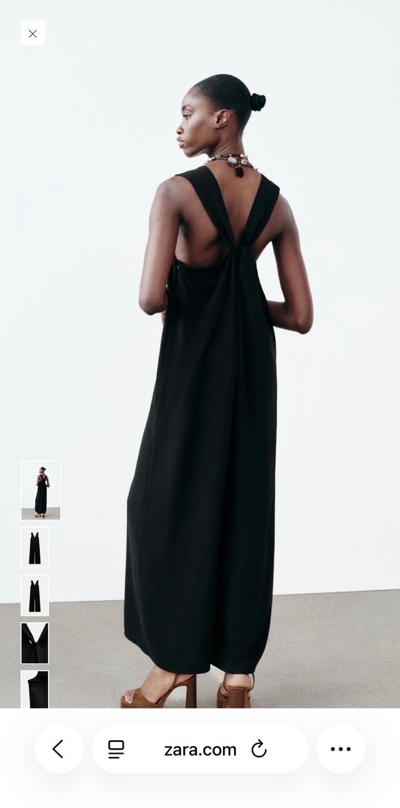 Zara Siyah V Yakalı Kadın Uzun Tulum - Görsel 4