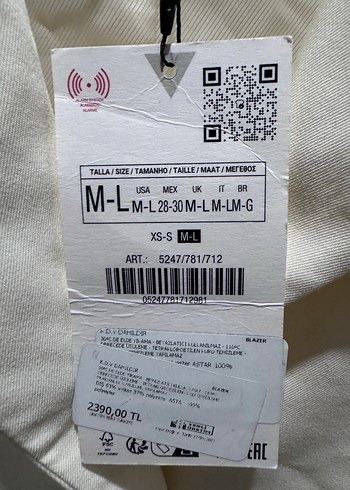 Zara Kadın Beyaz Düğmeli Blazer - Görsel 5